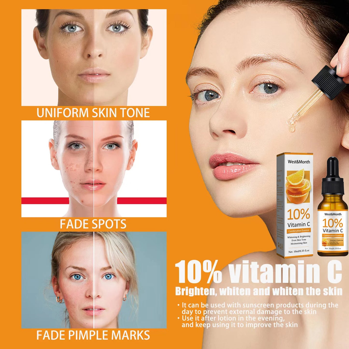 Vitamin C Serum For Face Hyaluronic And Remove Shrink Pore Skin Care